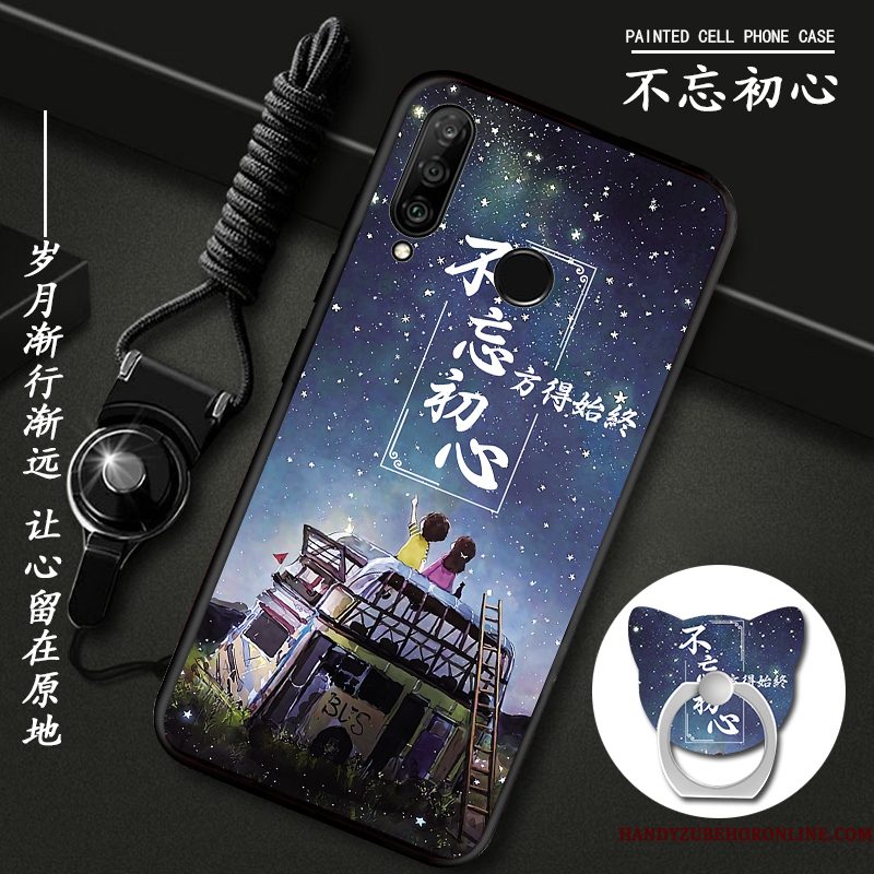 Hoesje Huawei P30 Lite Zacht Blauw Hanger, Hoes Huawei P30 Lite Telefoon Persoonlijk