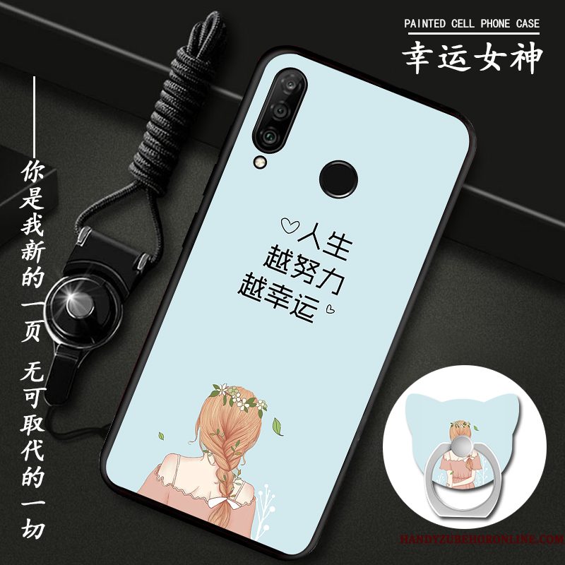 Hoesje Huawei P30 Lite Zacht Blauw Hanger, Hoes Huawei P30 Lite Telefoon Persoonlijk