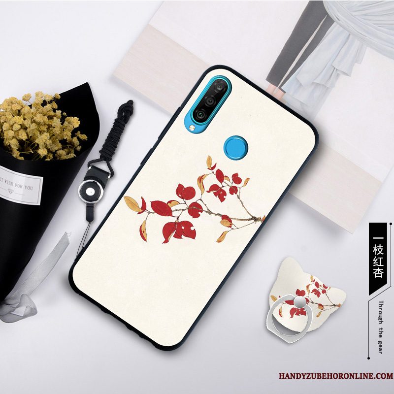 Hoesje Huawei P30 Lite Zacht Grijs Anti-fall, Hoes Huawei P30 Lite Scheppend Telefoon Trend