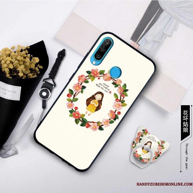 Hoesje Huawei P30 Lite Zacht Grijs Anti-fall, Hoes Huawei P30 Lite Scheppend Telefoon Trend