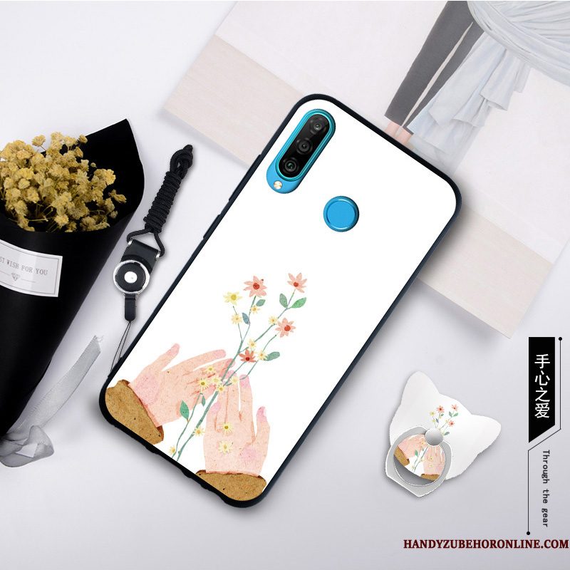 Hoesje Huawei P30 Lite Zacht Grijs Anti-fall, Hoes Huawei P30 Lite Scheppend Telefoon Trend