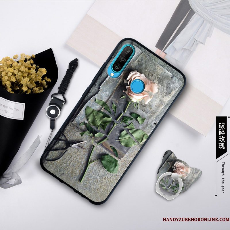 Hoesje Huawei P30 Lite Zacht Grijs Anti-fall, Hoes Huawei P30 Lite Scheppend Telefoon Trend