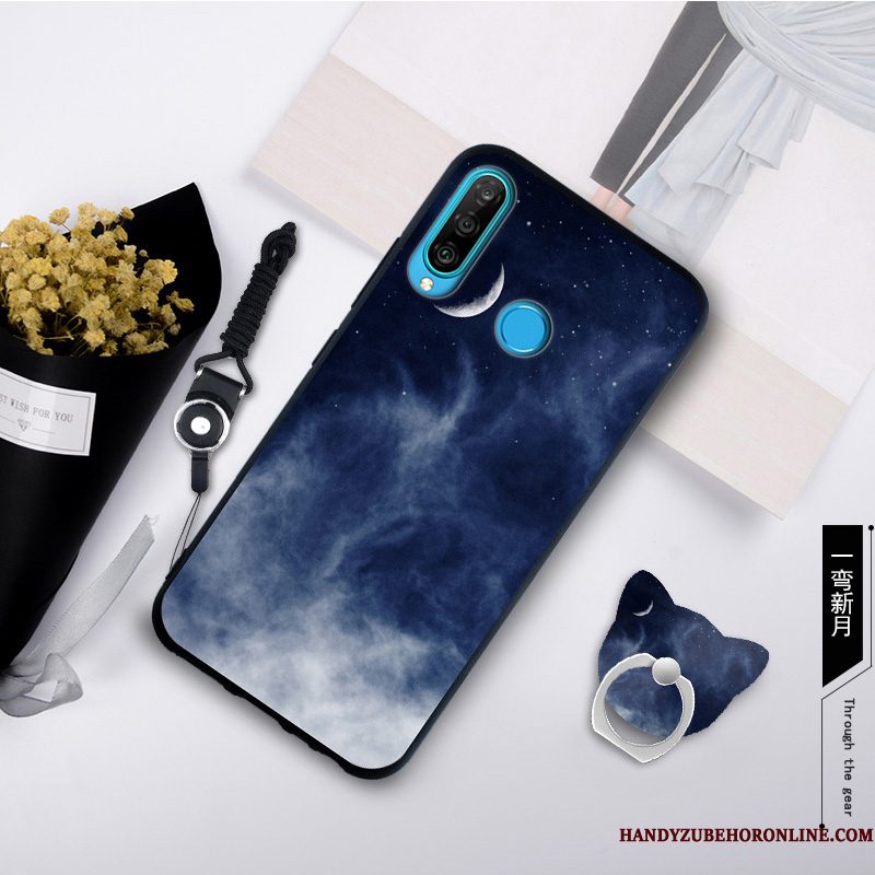 Hoesje Huawei P30 Lite Zacht Grijs Anti-fall, Hoes Huawei P30 Lite Scheppend Telefoon Trend