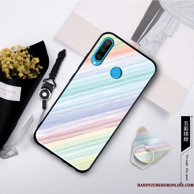 Hoesje Huawei P30 Lite Zacht Grijs Anti-fall, Hoes Huawei P30 Lite Scheppend Telefoon Trend