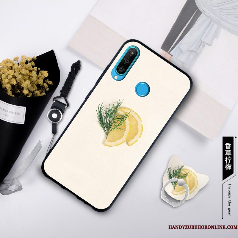 Hoesje Huawei P30 Lite Zacht Grijs Anti-fall, Hoes Huawei P30 Lite Scheppend Telefoon Trend