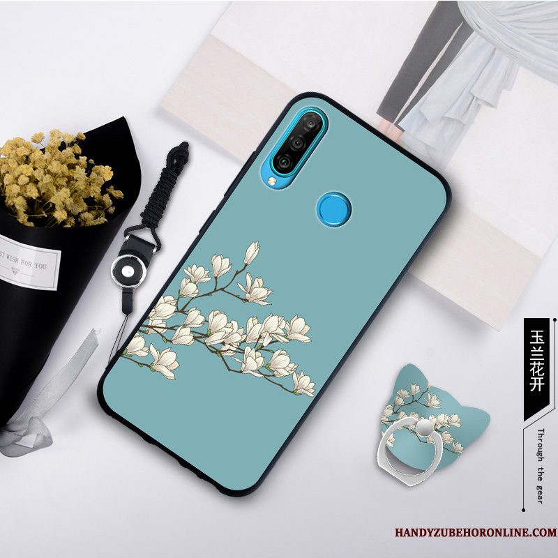 Hoesje Huawei P30 Lite Zacht Grijs Anti-fall, Hoes Huawei P30 Lite Scheppend Telefoon Trend