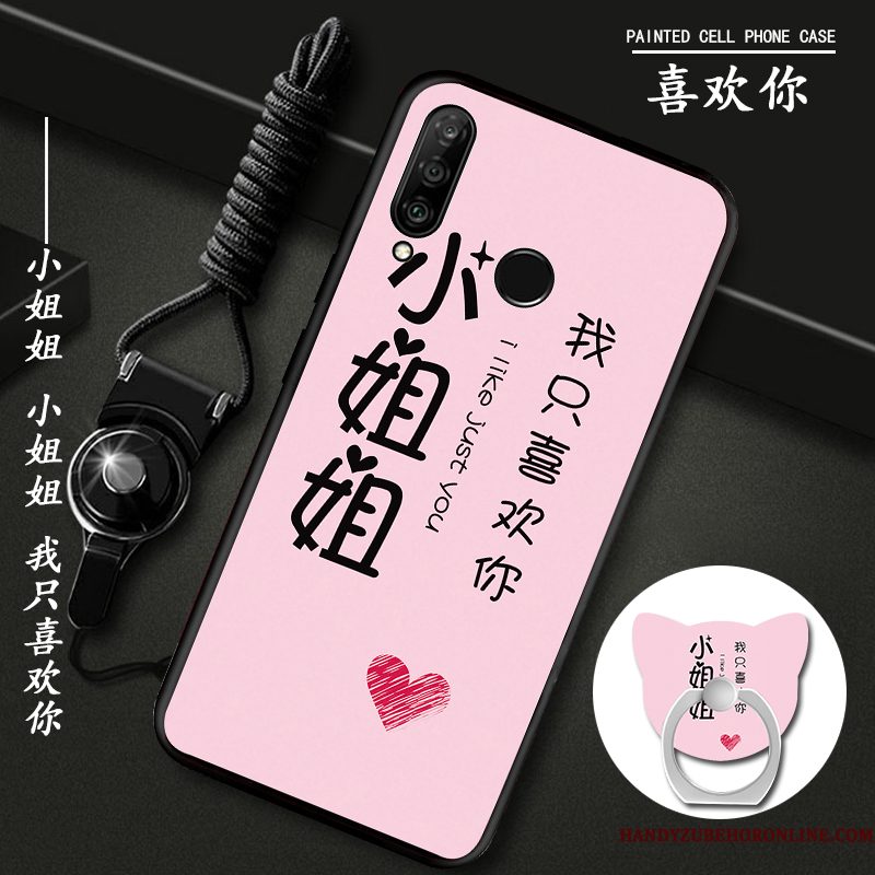 Hoesje Huawei P30 Lite Zacht Rozetelefoon, Hoes Huawei P30 Lite Bescherming Mooie Persoonlijk
