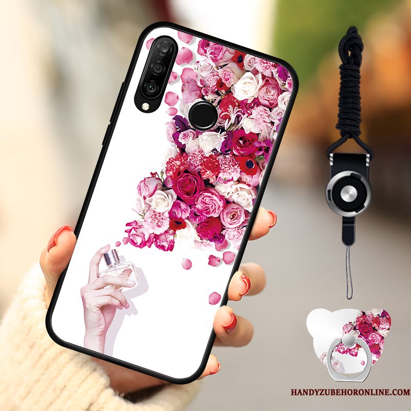 Hoesje Huawei P30 Lite Zacht Telefoon Anti-fall, Hoes Huawei P30 Lite Bescherming Net Red Zwart