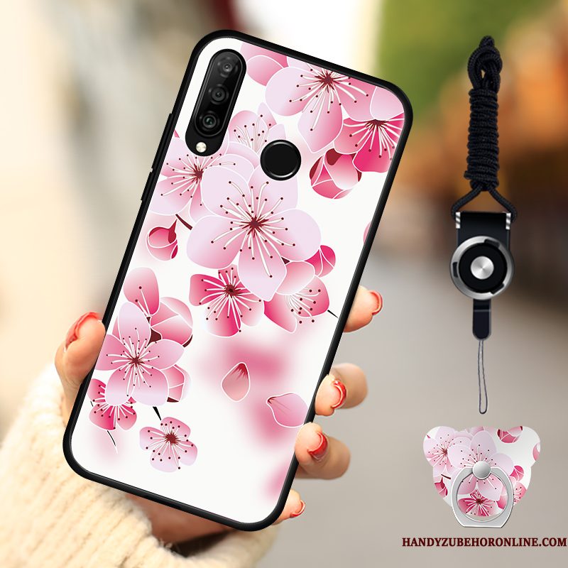 Hoesje Huawei P30 Lite Zacht Telefoon Anti-fall, Hoes Huawei P30 Lite Bescherming Net Red Zwart