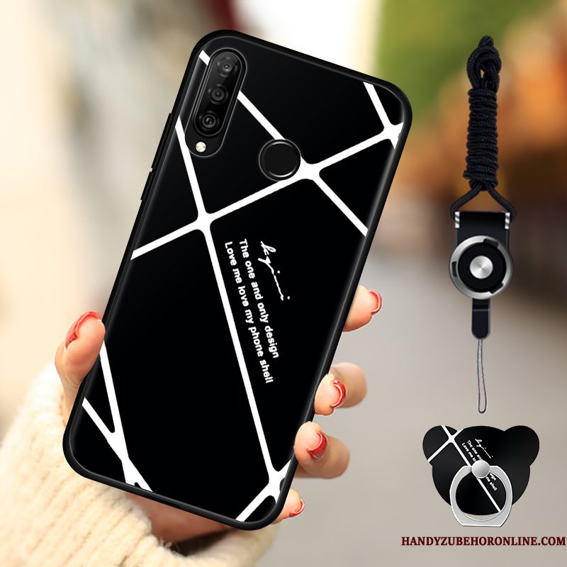 Hoesje Huawei P30 Lite Zacht Telefoon Anti-fall, Hoes Huawei P30 Lite Bescherming Net Red Zwart