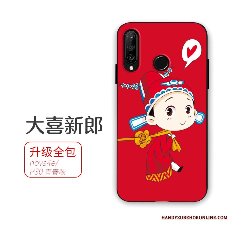 Hoesje Huawei P30 Lite Zacht Telefoon Rood, Hoes Huawei P30 Lite Huwelijk