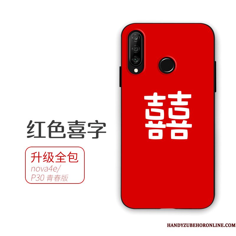 Hoesje Huawei P30 Lite Zacht Telefoon Rood, Hoes Huawei P30 Lite Huwelijk