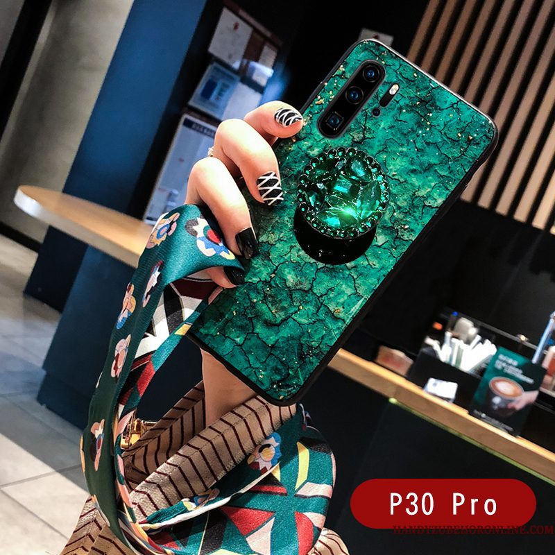 Hoesje Huawei P30 Pro Bescherming Hanger Wind, Hoes Huawei P30 Pro Siliconen Patroon Grote