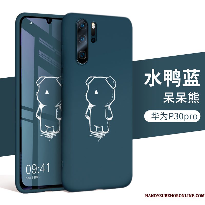 Hoesje Huawei P30 Pro Bescherming Trendy Merktelefoon, Hoes Huawei P30 Pro Siliconen Anti-fall Zwart