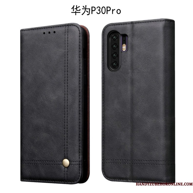 Hoesje Huawei P30 Pro Folio Telefoon Diepe Kleur, Hoes Huawei P30 Pro Zacht Anti-fall