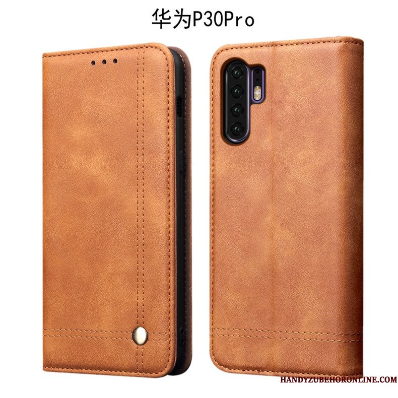 Hoesje Huawei P30 Pro Folio Telefoon Diepe Kleur, Hoes Huawei P30 Pro Zacht Anti-fall