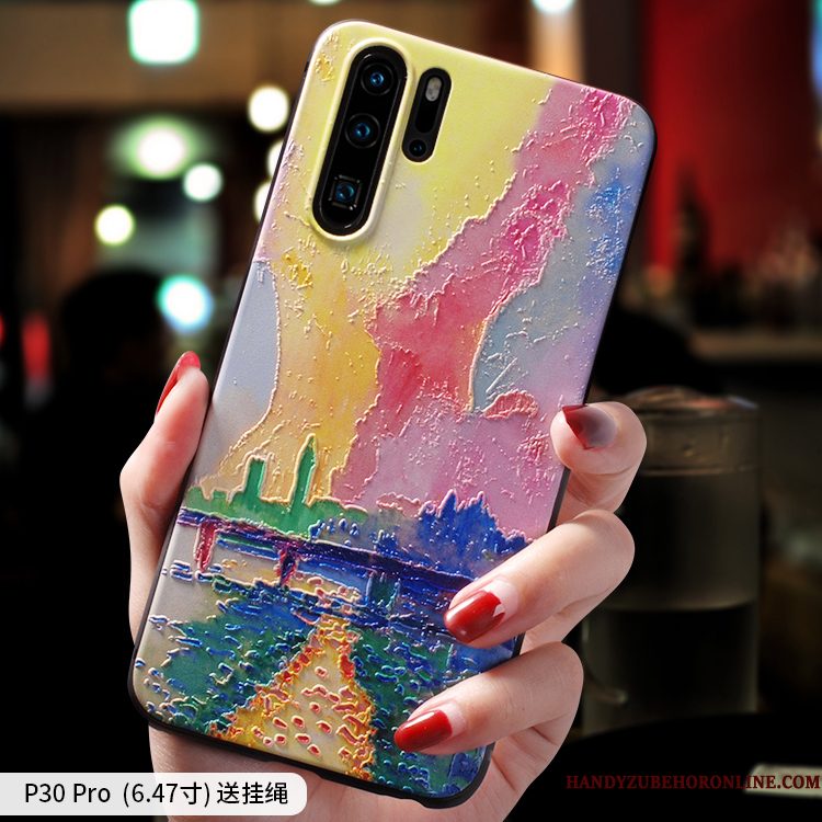 Hoesje Huawei P30 Pro Mode Persoonlijk High End, Hoes Huawei P30 Pro Bescherming Geel Dun