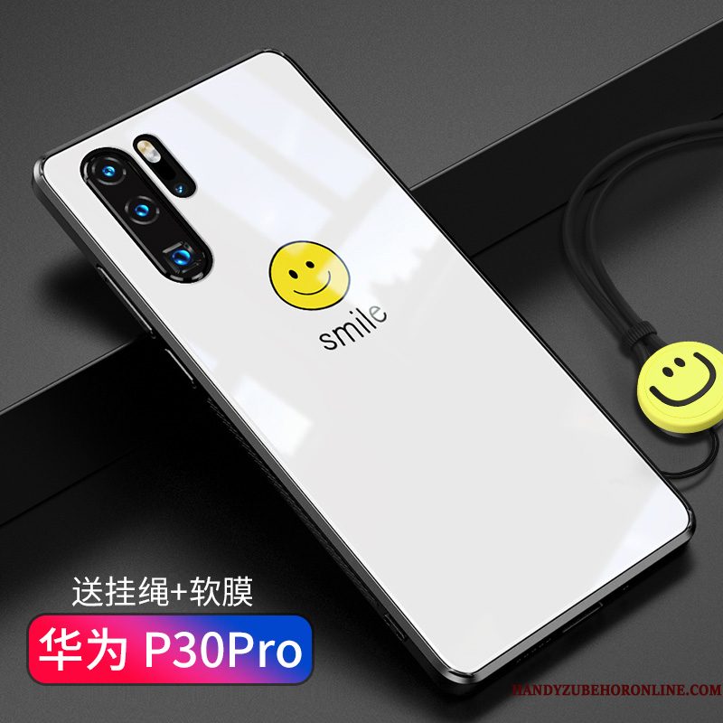 Hoesje Huawei P30 Pro Scheppend Eenvoudige Hanger, Hoes Huawei P30 Pro Zakken Smiley Dun