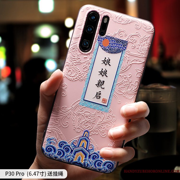 Hoesje Huawei P30 Pro Scheppend Nieuw Lovers, Hoes Huawei P30 Pro Siliconen Trendy Merk Schrobben