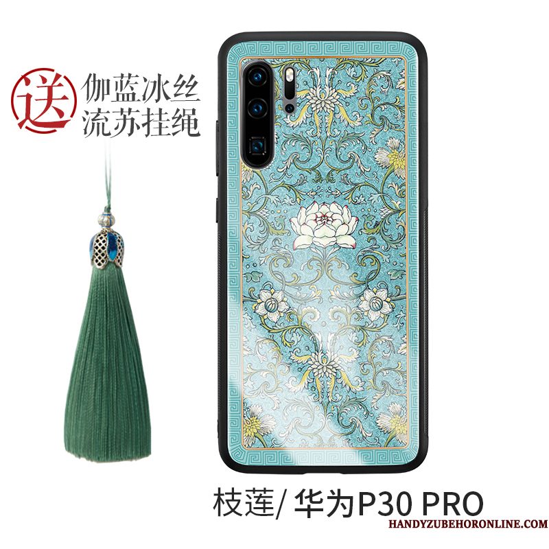 Hoesje Huawei P30 Pro Scheppend Telefoon Groen, Hoes Huawei P30 Pro Zakken Persoonlijk Glas