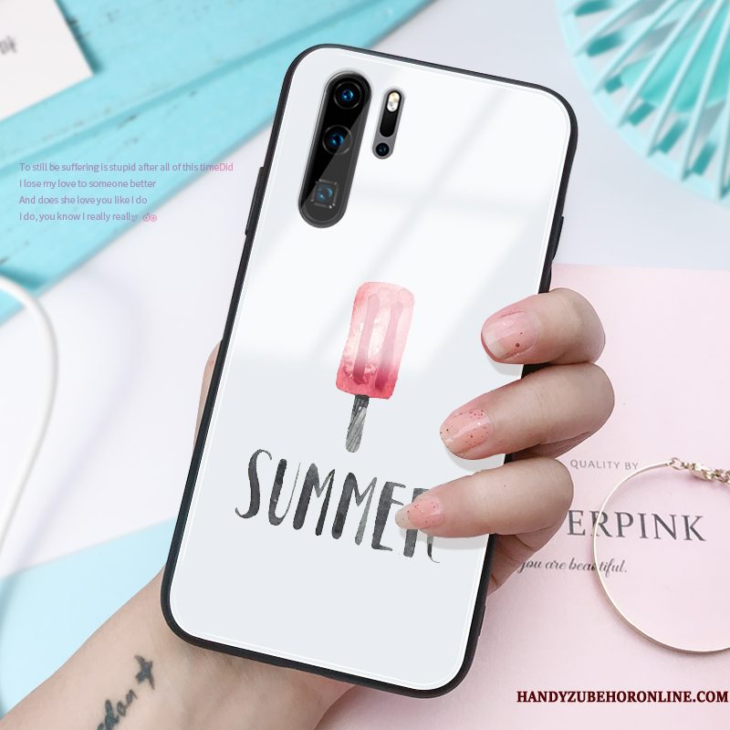 Hoesje Huawei P30 Pro Scheppend Trendy Merk Glas, Hoes Huawei P30 Pro Persoonlijk Dun