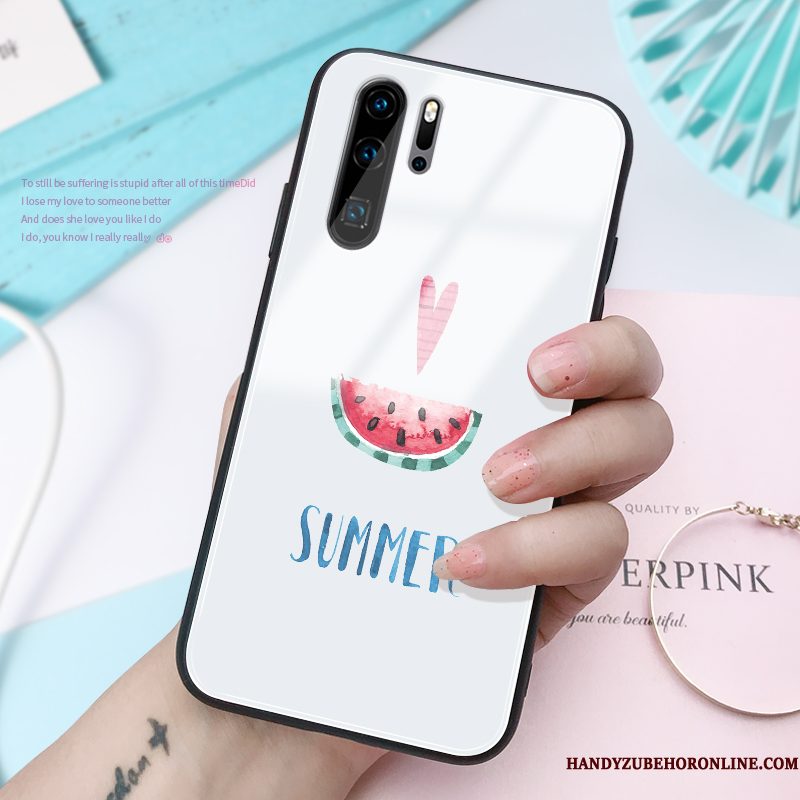 Hoesje Huawei P30 Pro Scheppend Trendy Merk Glas, Hoes Huawei P30 Pro Persoonlijk Dun