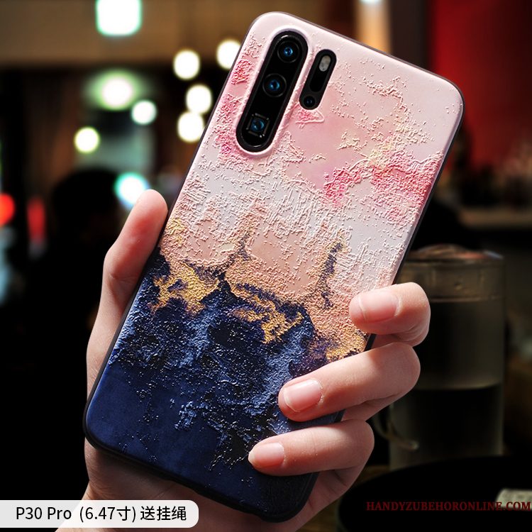 Hoesje Huawei P30 Pro Zacht Persoonlijk Dun, Hoes Huawei P30 Pro Zakken Hanger Anti-fall