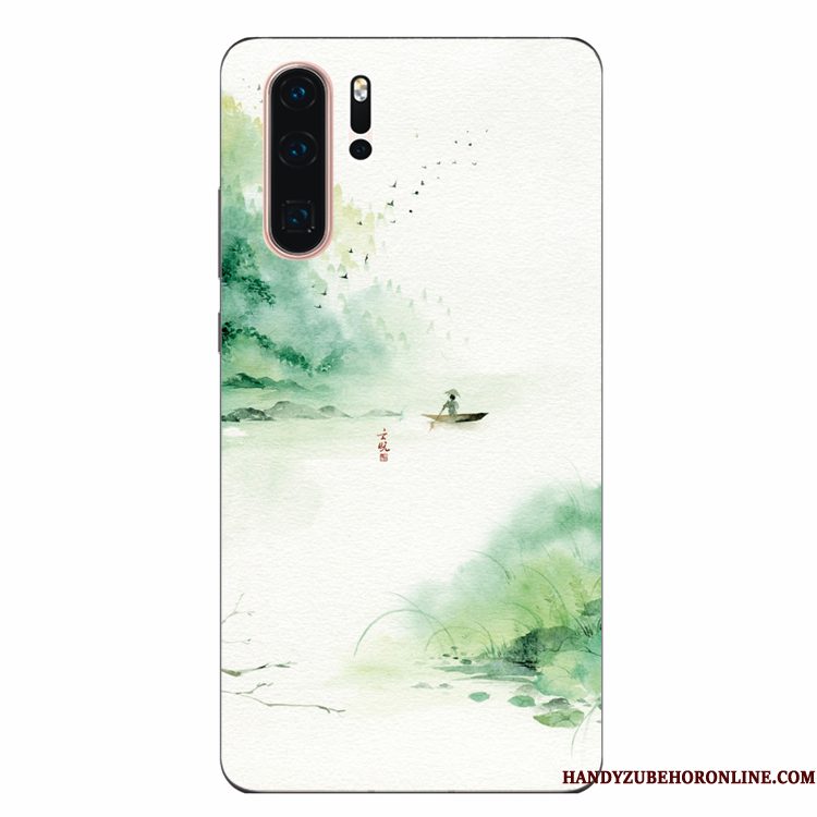 Hoesje Huawei P30 Pro Zacht Telefoon Groen, Hoes Huawei P30 Pro Siliconen Persoonlijk Wind