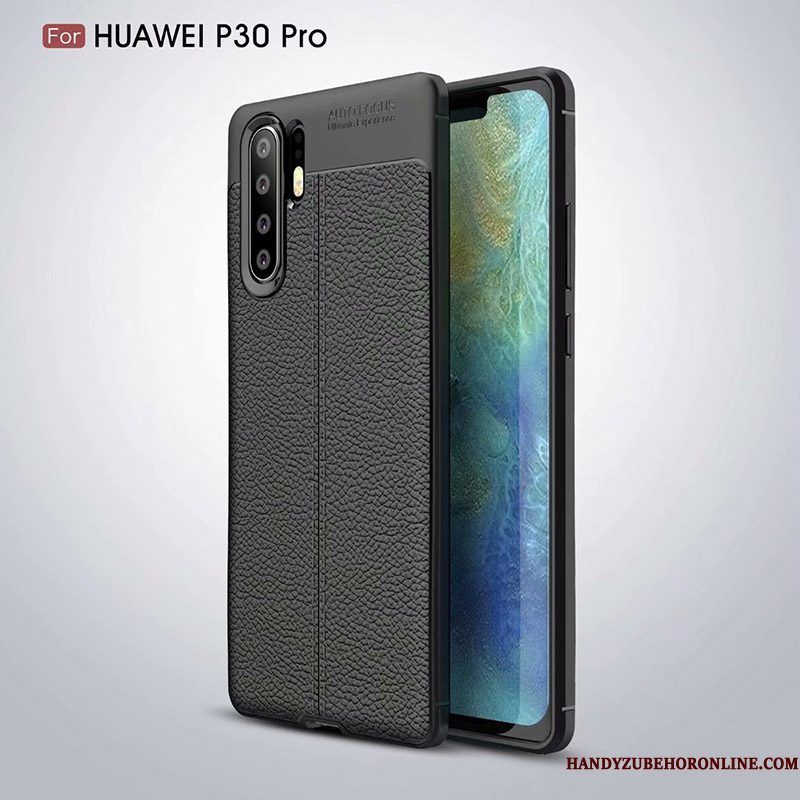 Hoesje Huawei P30 Pro Zakken Blauw Antislip, Hoes Huawei P30 Pro Leer Telefoon Bedrijf