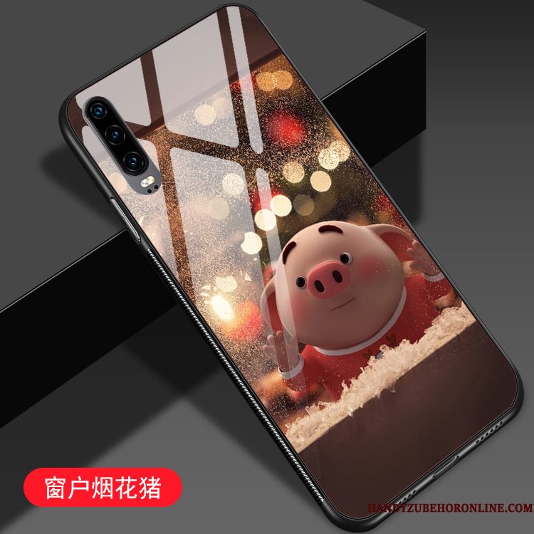 Hoesje Huawei P30 Scheppend Trend Anti-fall, Hoes Huawei P30 Spotprent Net Red Mooie