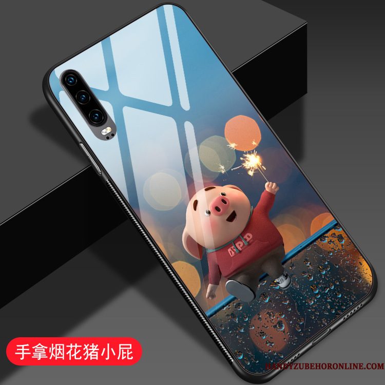 Hoesje Huawei P30 Scheppend Trend Anti-fall, Hoes Huawei P30 Spotprent Net Red Mooie