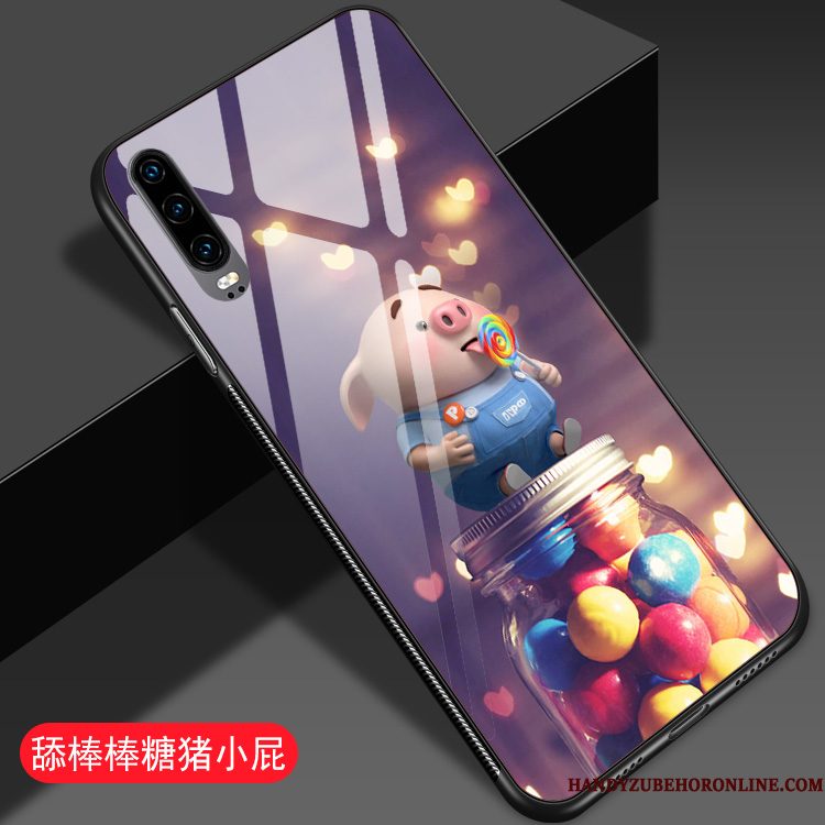 Hoesje Huawei P30 Scheppend Trend Anti-fall, Hoes Huawei P30 Spotprent Net Red Mooie