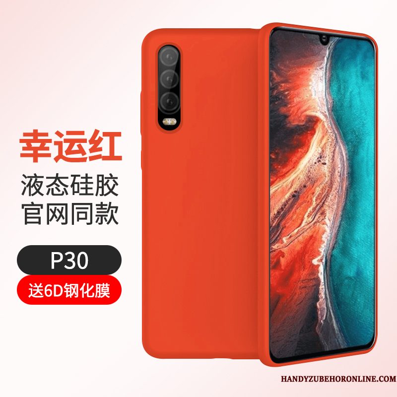 Hoesje Huawei P30 Zacht Donkerblauw Anti-fall, Hoes Huawei P30 Bescherming Schrobben Trendy Merk