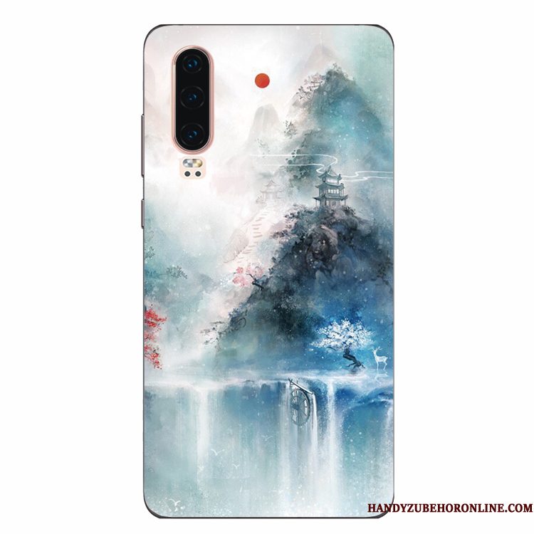 Hoesje Huawei P30 Zacht Groen Wind, Hoes Huawei P30 Bescherming Kunst Persoonlijk