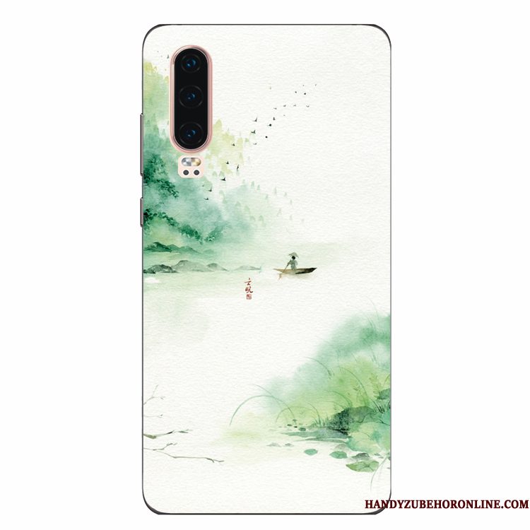 Hoesje Huawei P30 Zacht Groen Wind, Hoes Huawei P30 Bescherming Kunst Persoonlijk