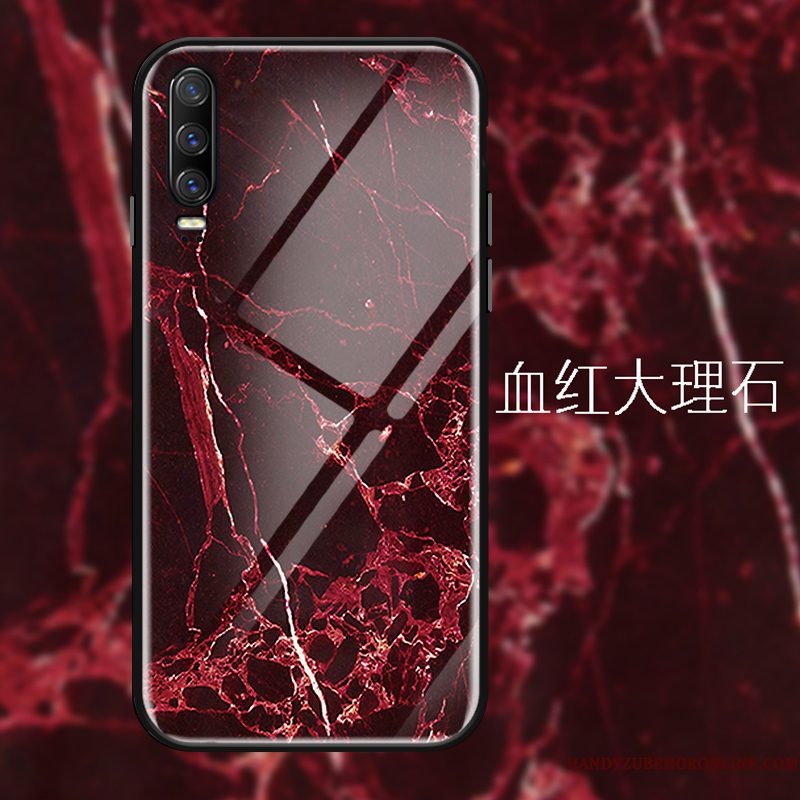 Hoesje Huawei P30 Zakken Eenvoudige Spiegel, Hoes Huawei P30 Mode Rood Grote