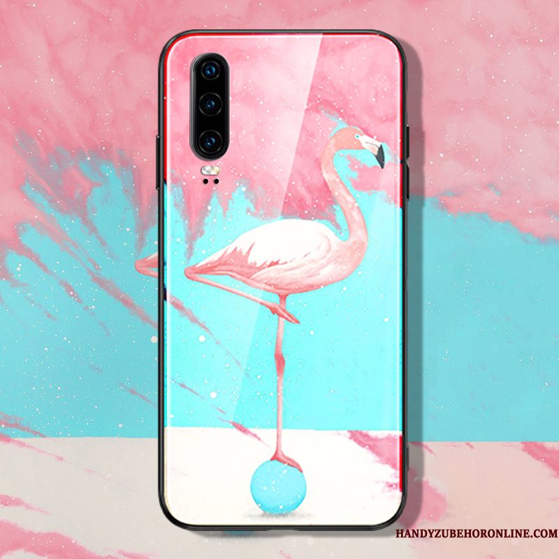 Hoesje Huawei P30 Zakken Net Red Anti-fall, Hoes Huawei P30 Scheppend Trend Groen