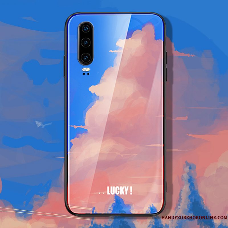 Hoesje Huawei P30 Zakken Net Red Anti-fall, Hoes Huawei P30 Scheppend Trend Groen