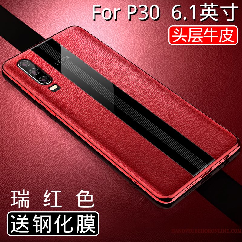 Hoesje Huawei P30 Zakken Telefoon Anti-fall, Hoes Huawei P30 Bescherming Rood