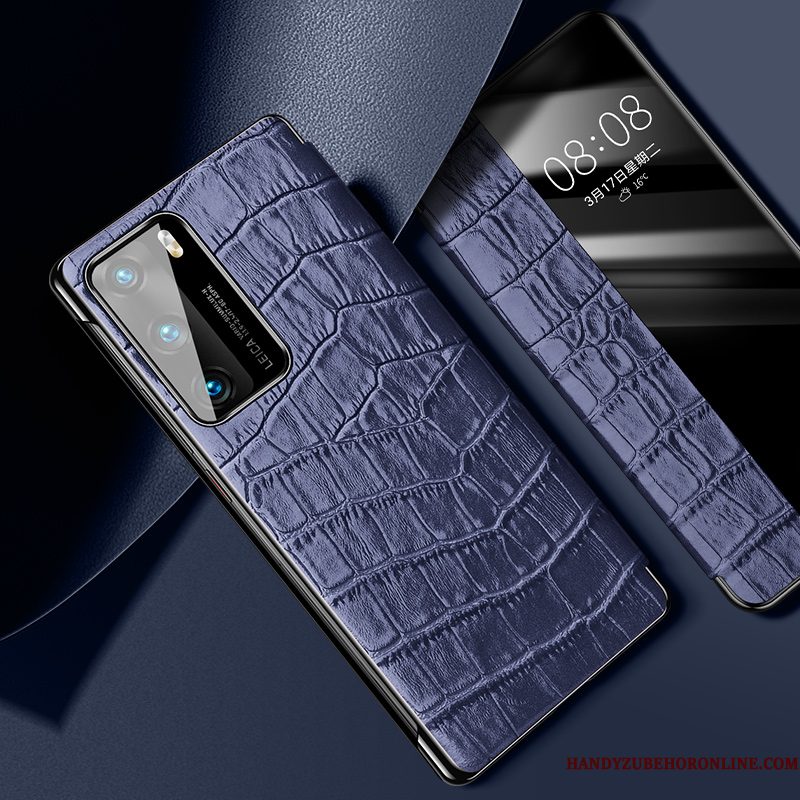 Hoesje Huawei P40 Bescherming Anti-fall Accessoires, Hoes Huawei P40 Leer Duntelefoon