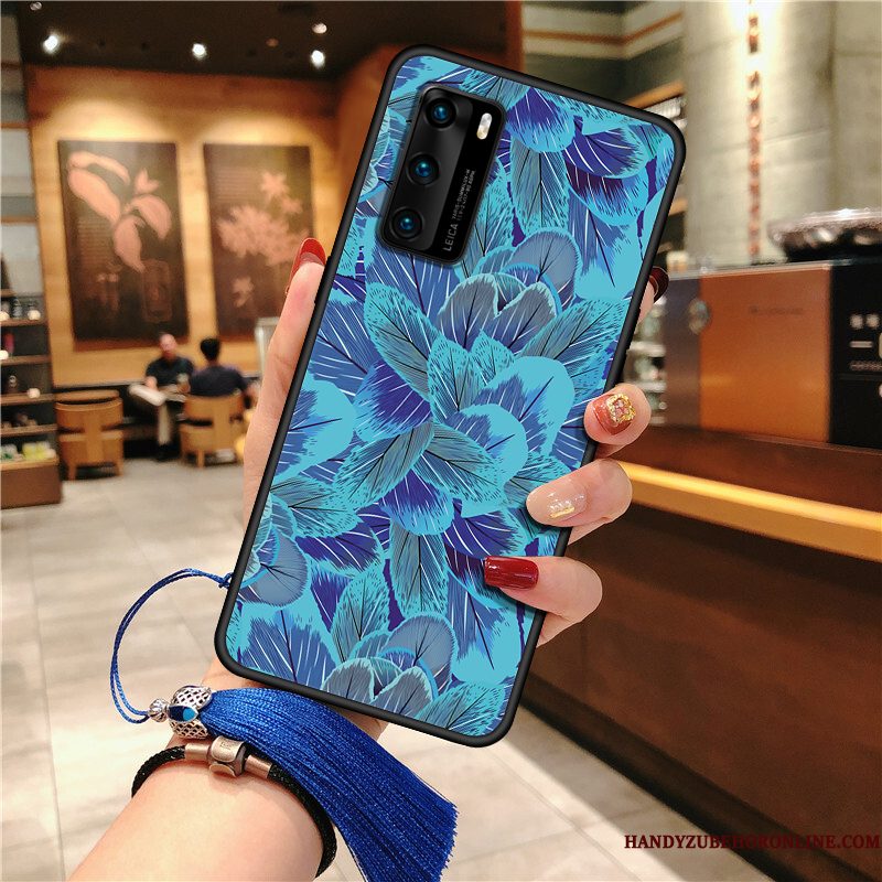 Hoesje Huawei P40 Bescherming Wind Etnische, Hoes Huawei P40 Siliconen Kwasten Anti-fall