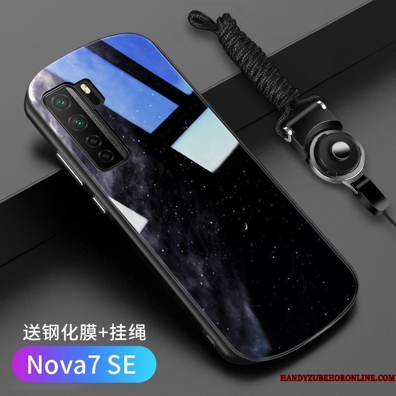 Hoesje Huawei P40 Lite 5g Scheppend Sterrenhemeltelefoon, Hoes Huawei P40 Lite 5g Zakken Zwart Net Red