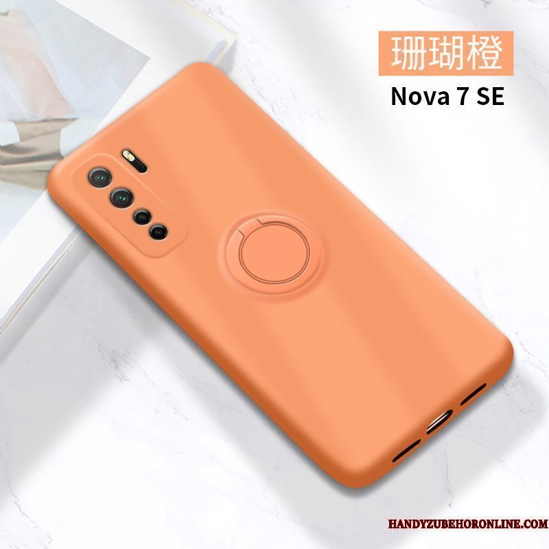 Hoesje Huawei P40 Lite 5g Siliconen Anti-fall Groen, Hoes Huawei P40 Lite 5g Zacht Telefoon Ring