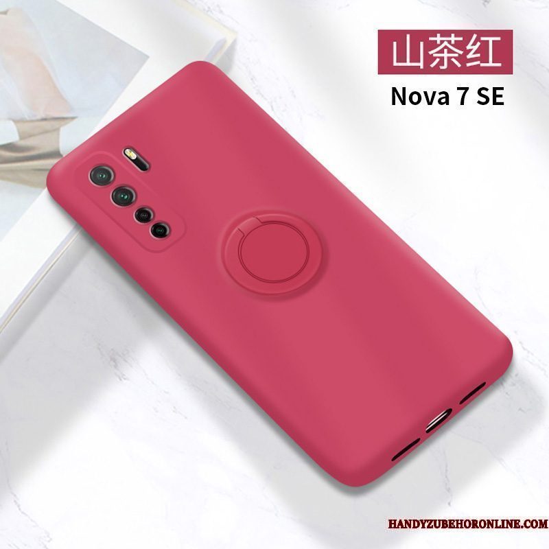 Hoesje Huawei P40 Lite 5g Siliconen Anti-fall Groen, Hoes Huawei P40 Lite 5g Zacht Telefoon Ring