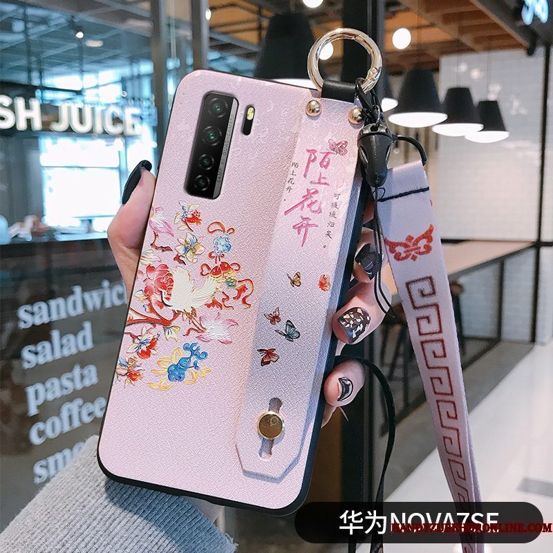 Hoesje Huawei P40 Lite 5g Vintage Hanger Purper, Hoes Huawei P40 Lite 5g Scheppend Anti-fall Nieuw