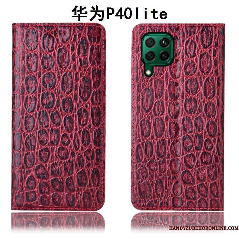 Hoesje Huawei P40 Lite Bescherming Telefoon Rood, Hoes Huawei P40 Lite Zakken Anti-fall