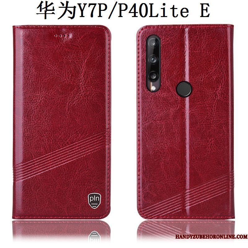 Hoesje Huawei P40 Lite E Bescherming Roodtelefoon, Hoes Huawei P40 Lite E Leer Anti-fall