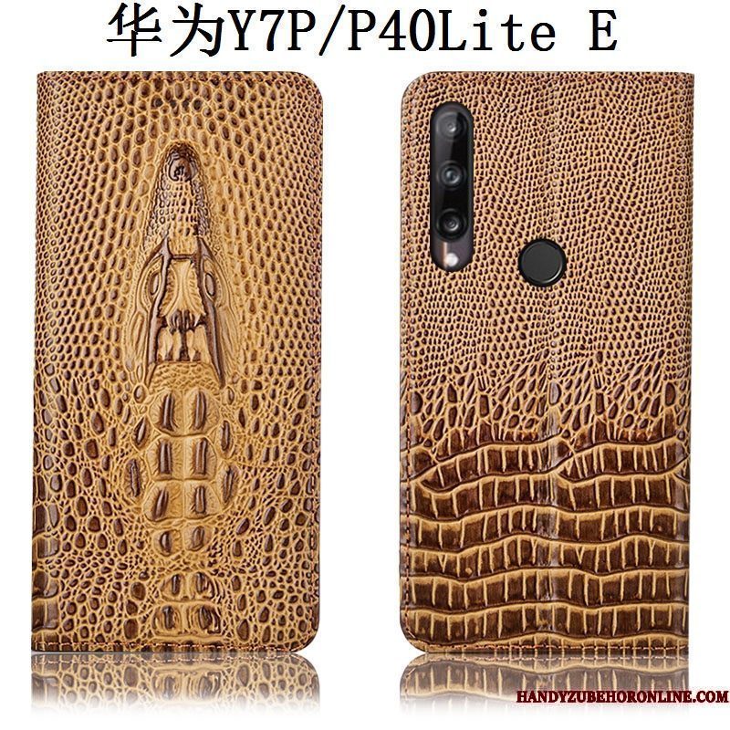Hoesje Huawei P40 Lite E Bescherming Telefoon Krokodil, Hoes Huawei P40 Lite E Folio Anti-fall Blauw