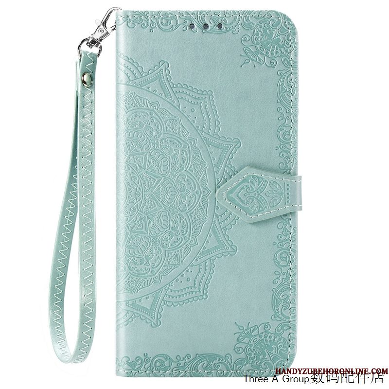 Hoesje Huawei P40 Lite Leer Hanger Zwart, Hoes Huawei P40 Lite Folio Telefoon Anti-fall