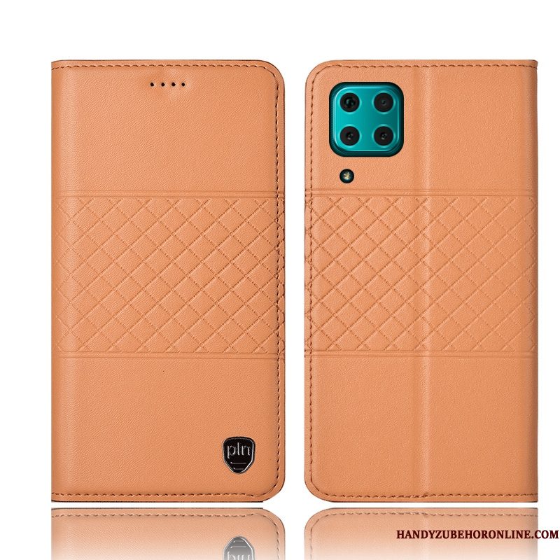 Hoesje Huawei P40 Lite Leer Telefoon Anti-fall, Hoes Huawei P40 Lite Bescherming Zwart